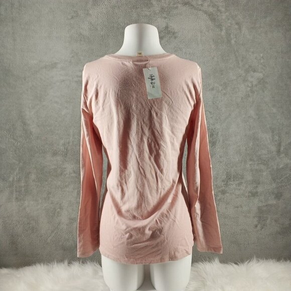 NWT STYLE&CO Basic Top Long Tee M(8-10) Pink Cotton Knit Pullover Casual - Picture 7 of 11